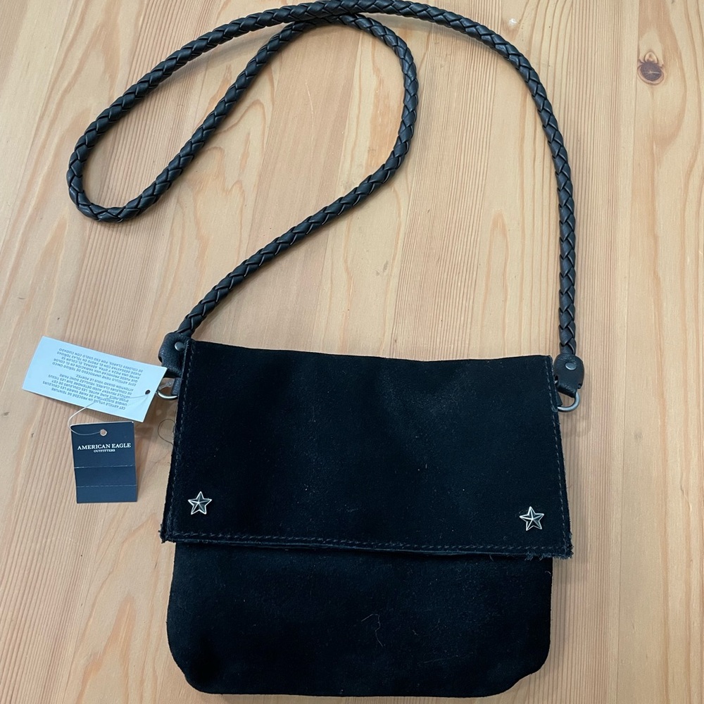 American eagle black leather purse new with tags